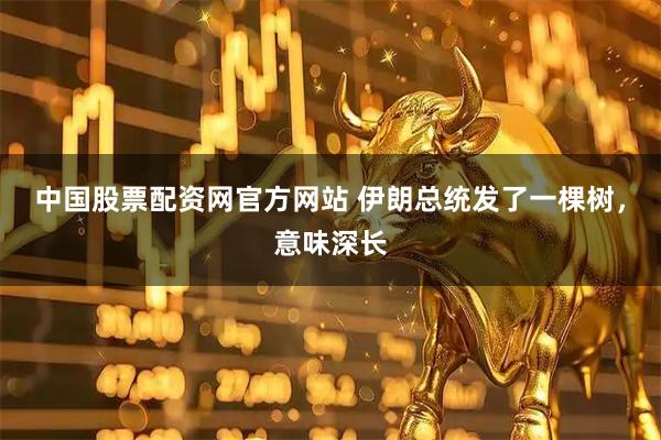 中国股票配资网官方网站 伊朗总统发了一棵树，意味深长